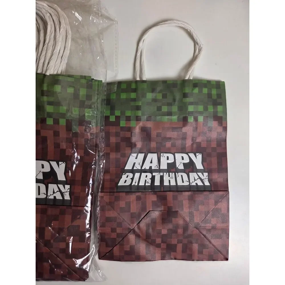 20 Pcs Pixel Theme Party Favor Bags, Birthday Treat Candy Bag for Kids 8.3